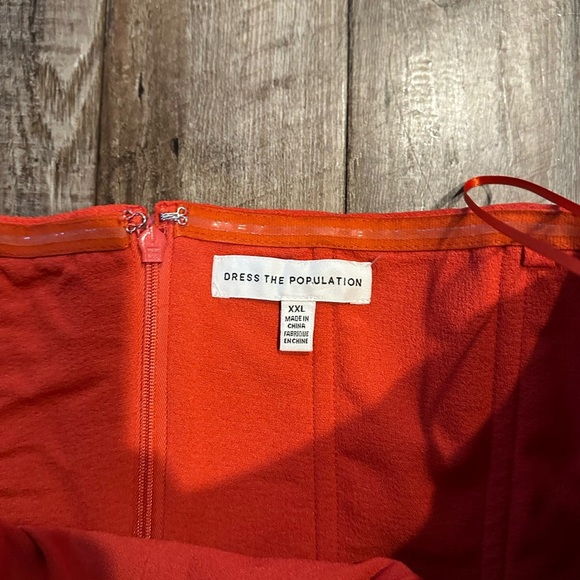 Dress the Population Fernanda Strapless Evening Gown in Poppy Size XXL - Picture 3 of 4